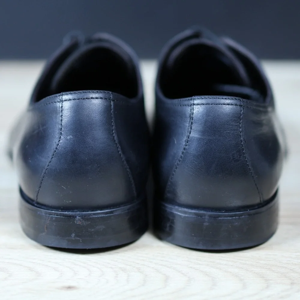 Bruno Magli Shoes Men Size 9.5 M Black Liramido Leather Derby Apron Toe Dress